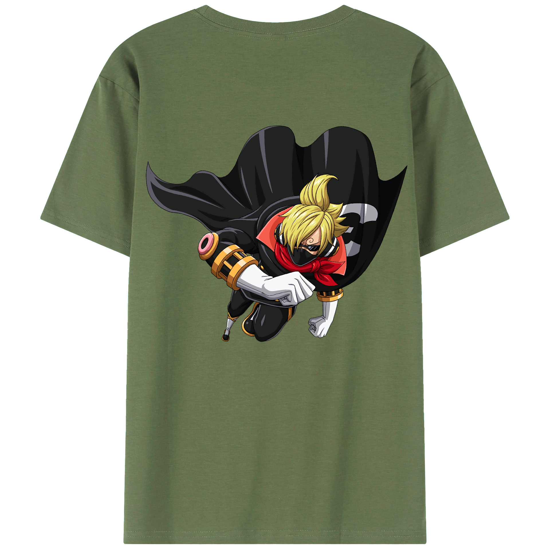 （画像用） ワンピース サンジ ONE PIECE Sanji 綿100％ メンズ半袖Tシャツ（バックプリント） 通気性